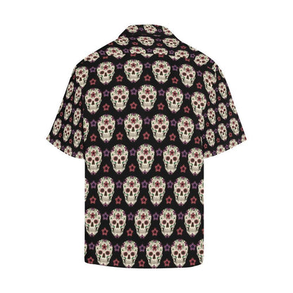 Sugar Skull Print Design Hawaiian Shirt