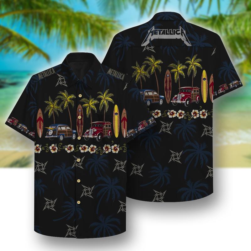 Metallica Black Beach Pattern- Hawaii Shirt