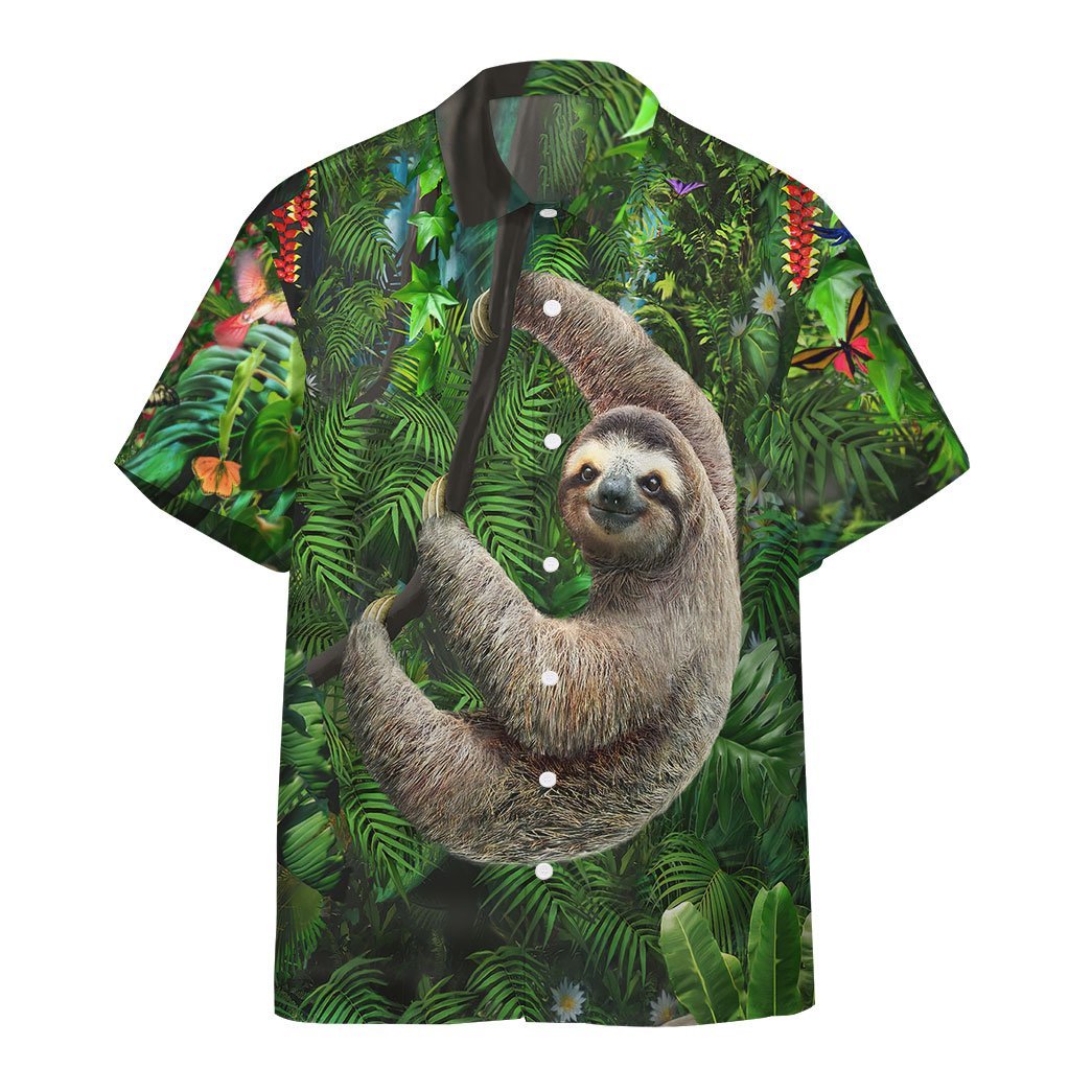 3D Sloth In The Jungle Custom Hawaii Shirt