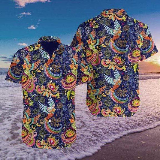 Colorful Hummingbird Mandala Summer Vibe ?Hawaiian Aloha Shirts #2808H