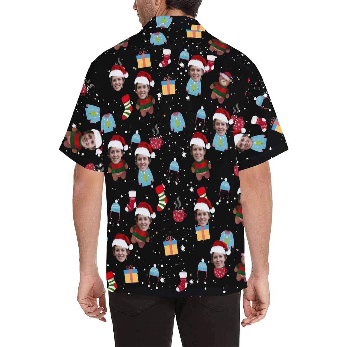 Custom Face Christmas Men's All Over Print Hawaiian Shirt