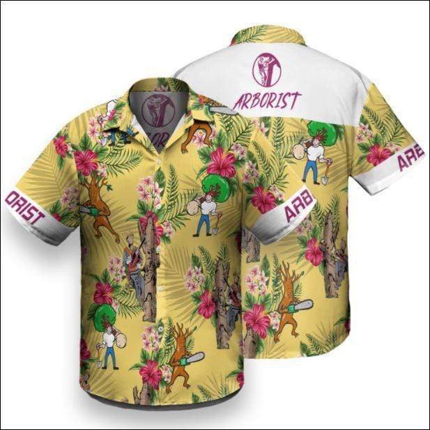 Arborist Yellow Hawaiian Aloha Shirts