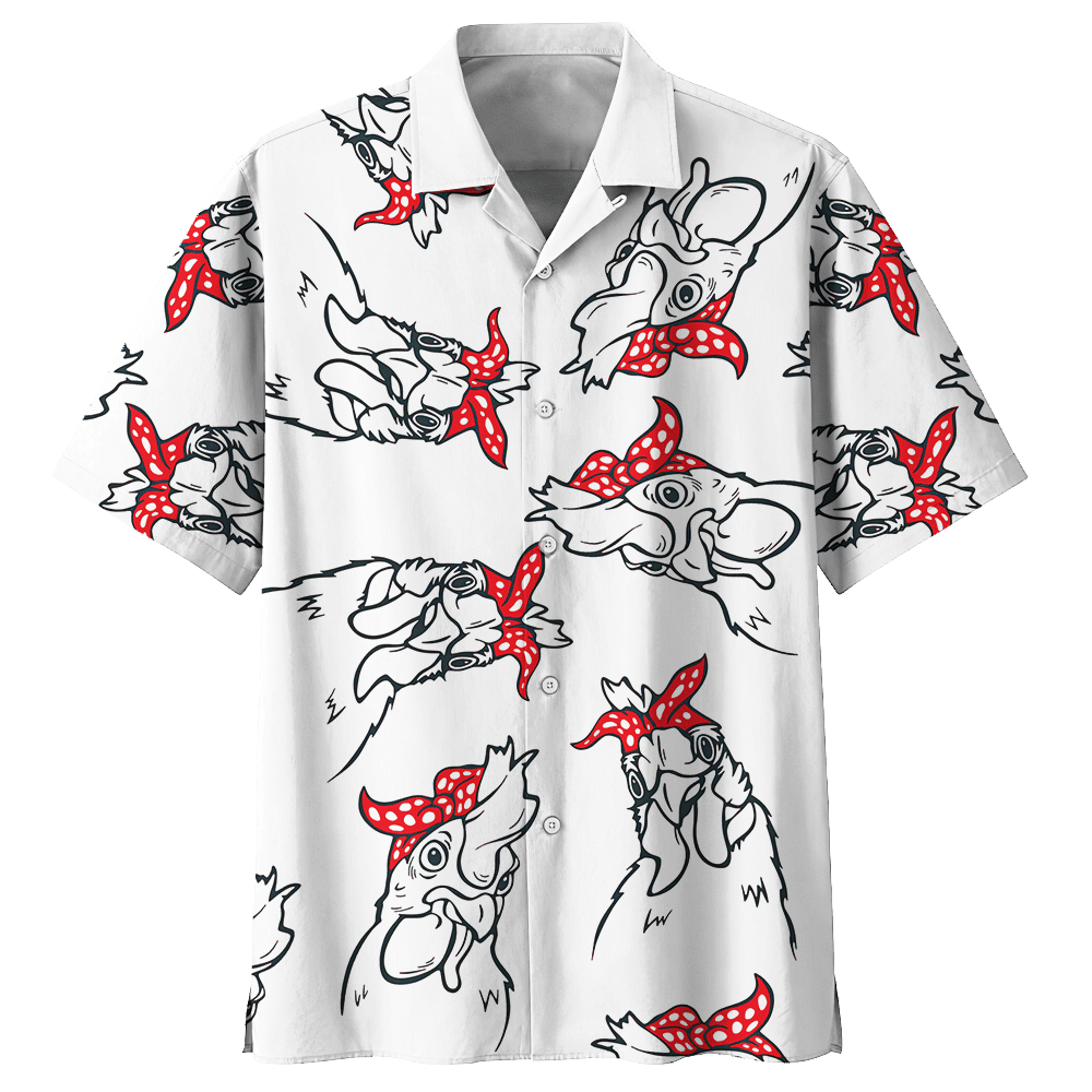 Chicken   White Awesome Design Unisex Hawaiian Shirt  