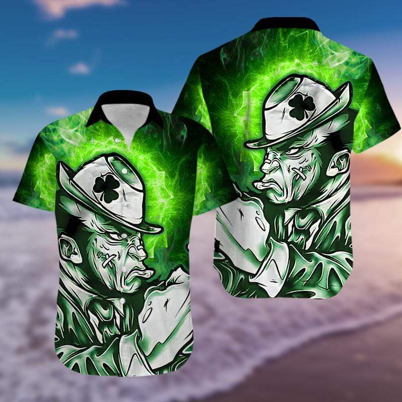 Irish Man Happy Patrick's day Green Aloha Hawaiian Shirts #30221h