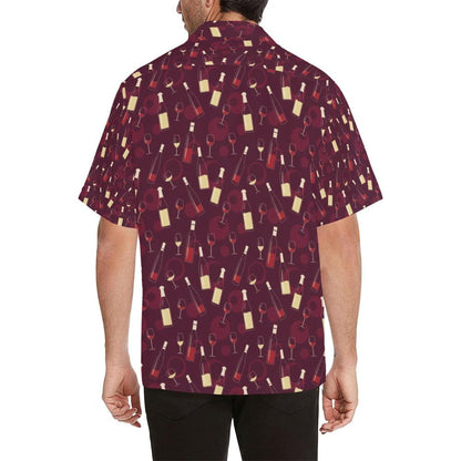 Wine Themed Print Design Hawaiian Shirt