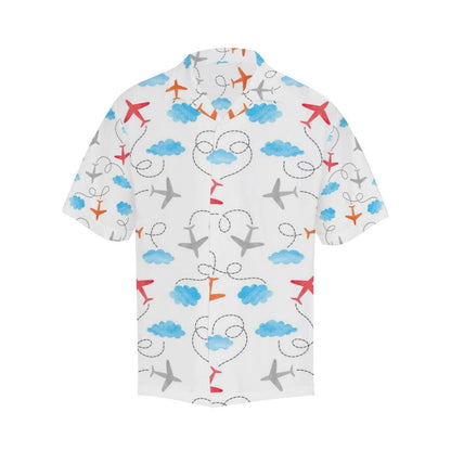 Airplane Cloud Pattern Mens All Over Print Hawaiian Shirt