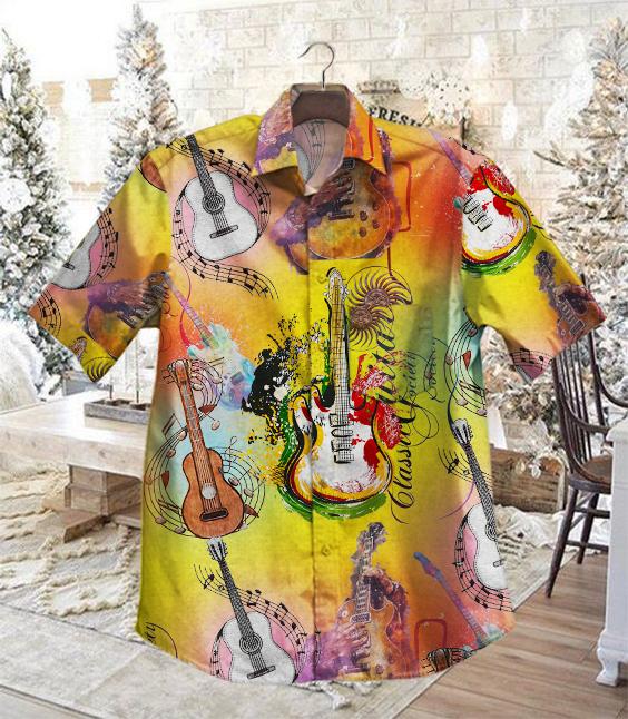 Classic Guitars Hawaiian Shirt Button Up Shirt