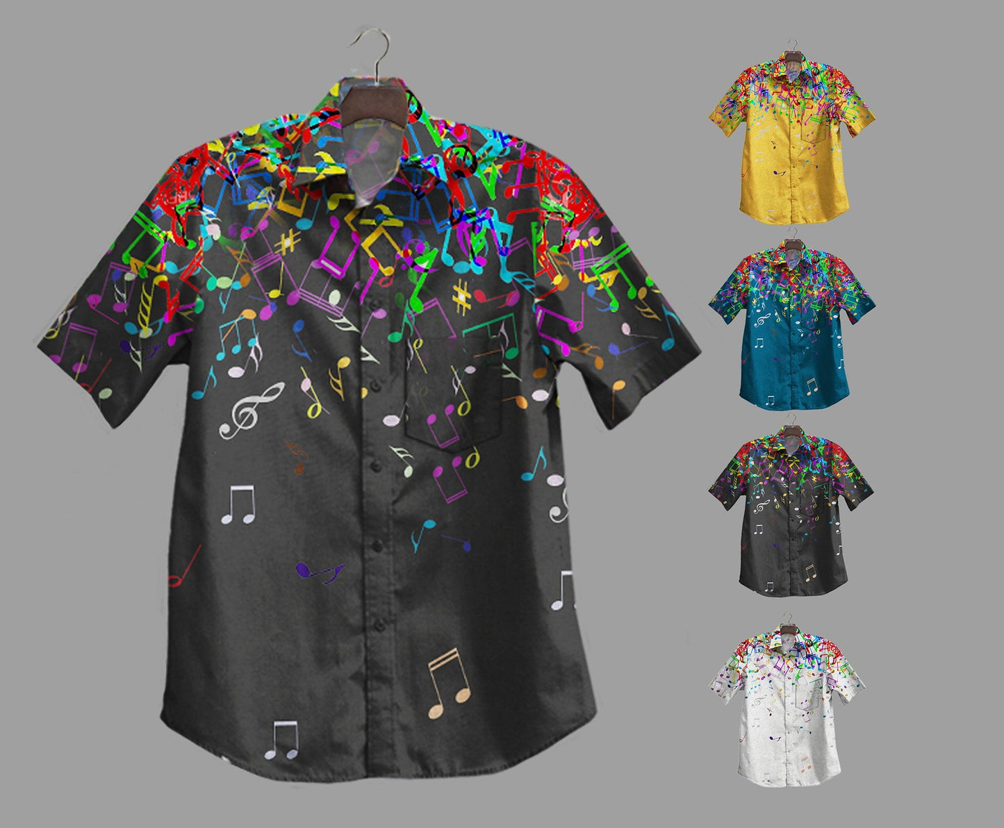 Music Notes Hawaiian Shirt Summer Shirt