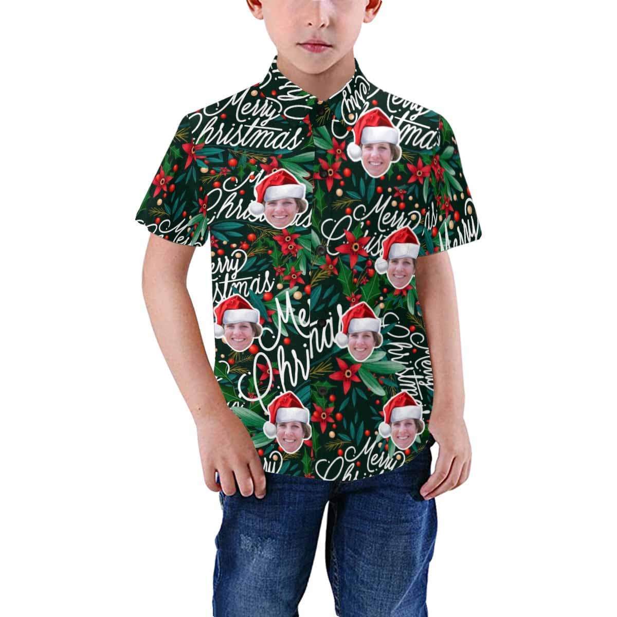 Custom Face Hawaiian Shirts Face Christmas Unisex & Teenage Hawaiian Shirt