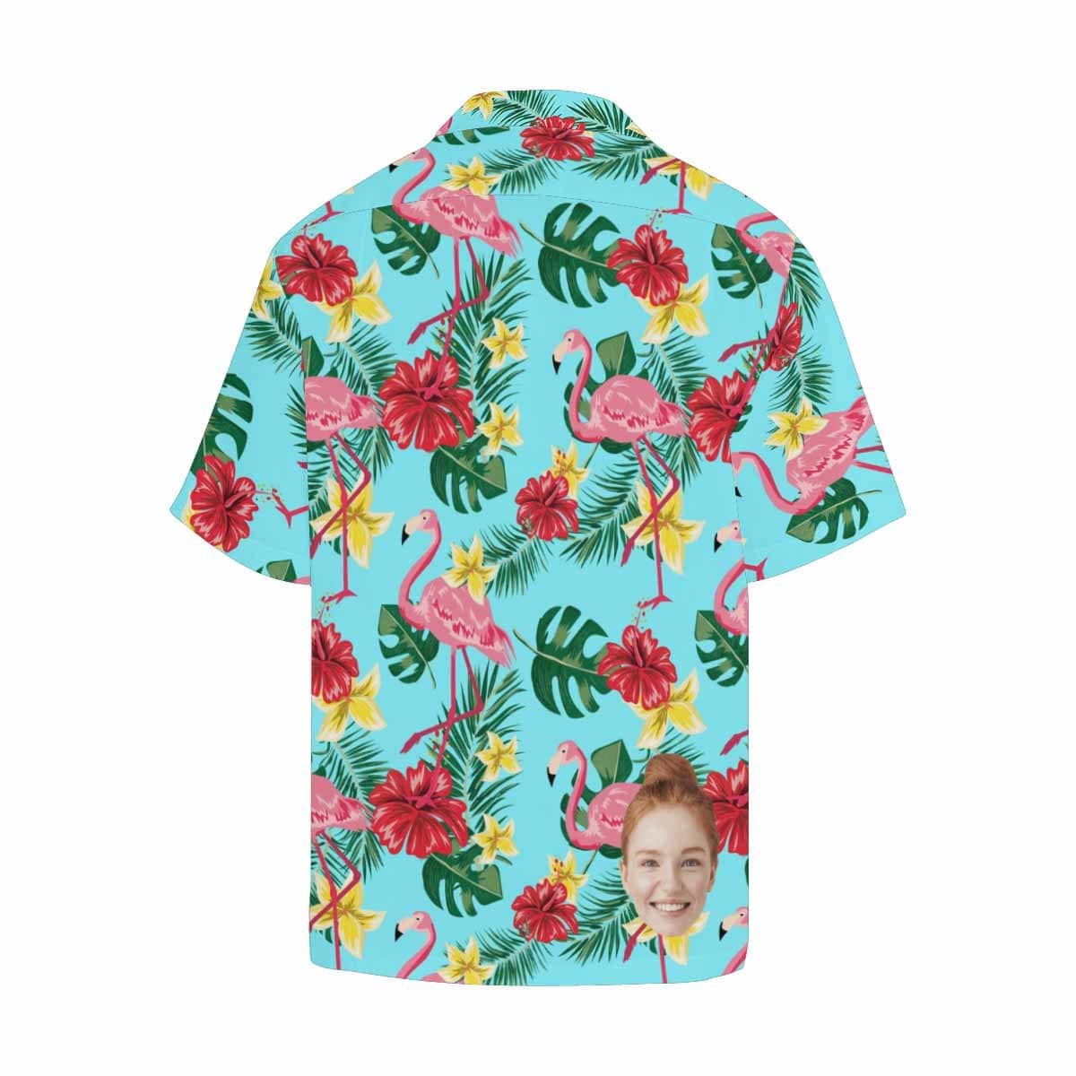 Custom Face Flamingo Men's All Over Print Hawaiian Shirt