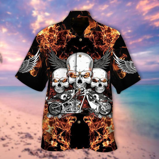 Three Skulls Halloween Hawaiian Shirt | For Men & Women | Adult | HW9347