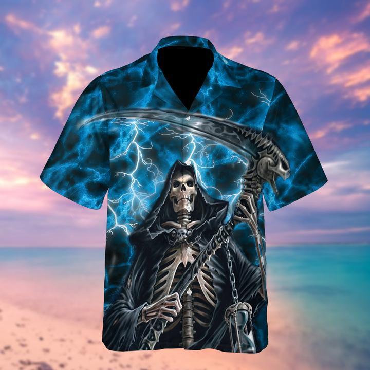 Grim Reaper and the bone scythe Halloween Hawaiian Shirt | For Men & Women | Adult | HW9187