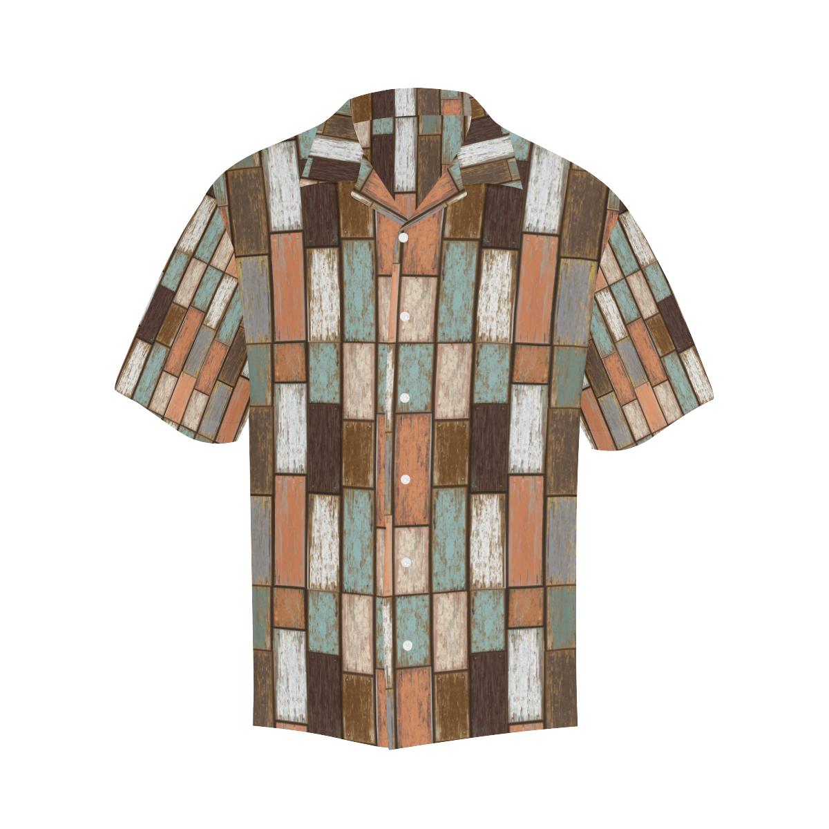 Wood Printed Pattern Print Design 02 Mens All Over Hawaiian Shirt