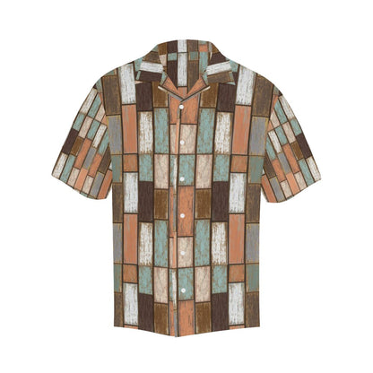 Wood Printed Pattern Print Design 02 Mens All Over Hawaiian Shirt