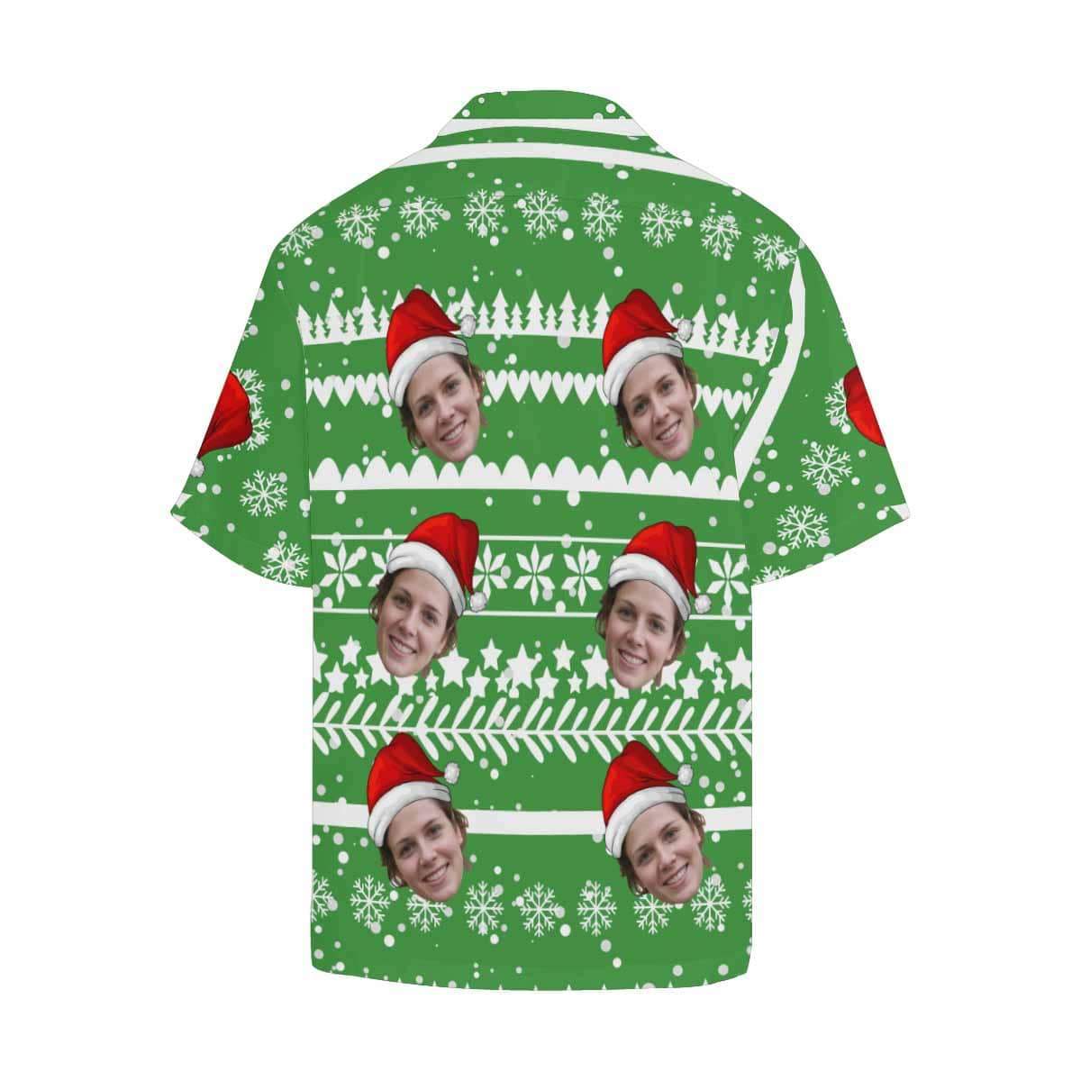 Custom Face Christmas Party Men's All Over The Print Hawaiian Shirt