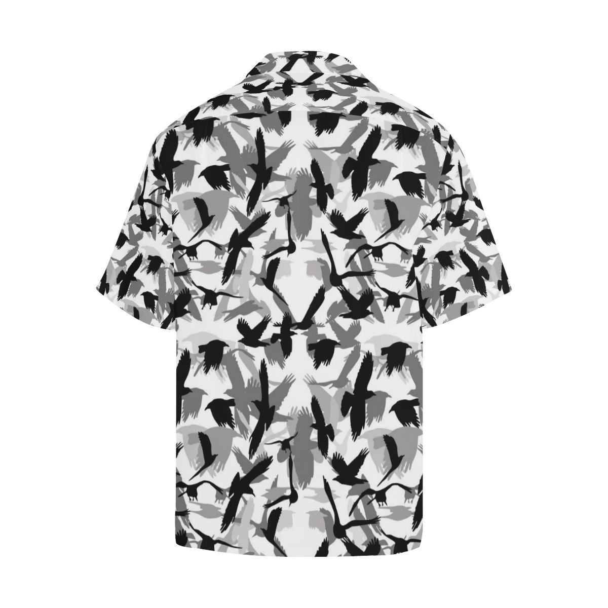 Crow Pattern Mens All Over Print Hawaiian Shirt