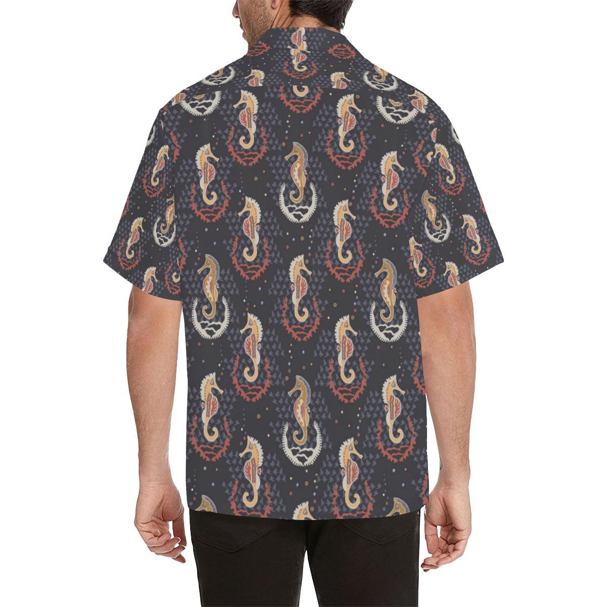 Seahorse Pattern Mens All Over Print Hawaiian Shirt