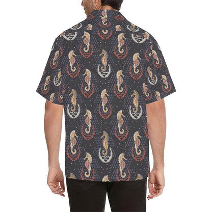 Seahorse Pattern Mens All Over Print Hawaiian Shirt