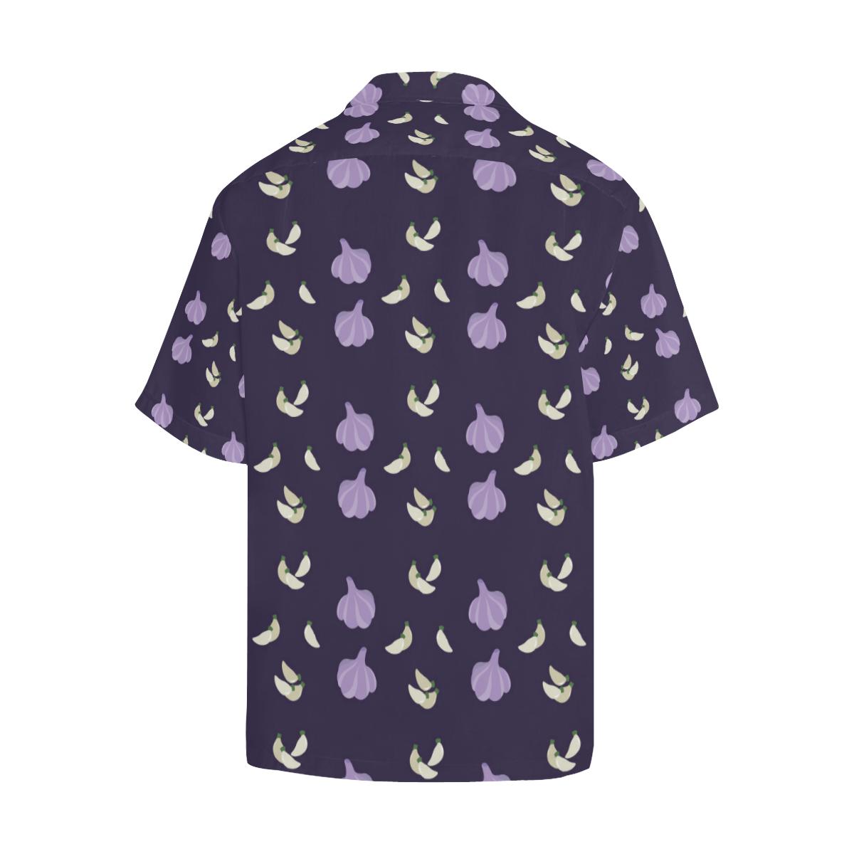 Garlic Pattern Background Theme Mens All Over Print Hawaiian Shirt