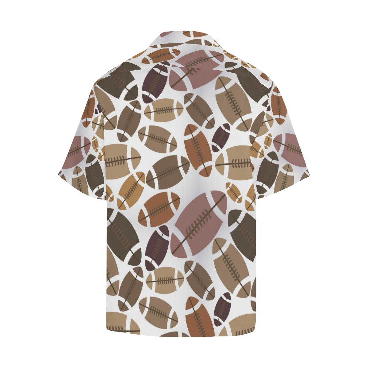 American Football Ball Pattern Mens All Over Print Hawaiian Shirt