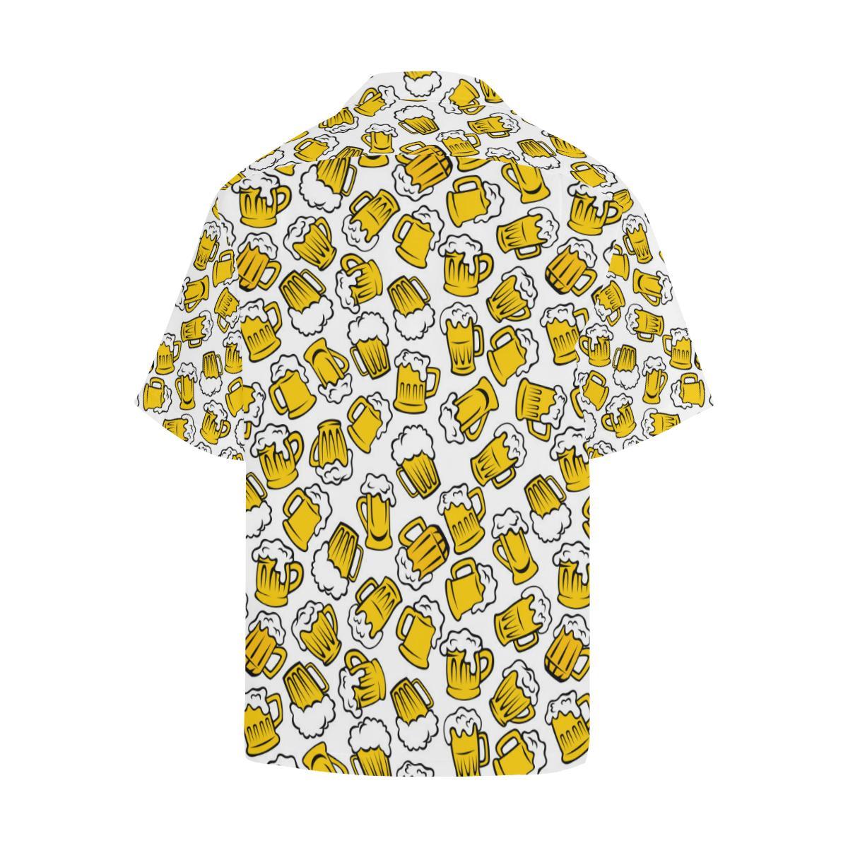 Beer Design Pattern Mens All Over Print Hawaiian Shirt
