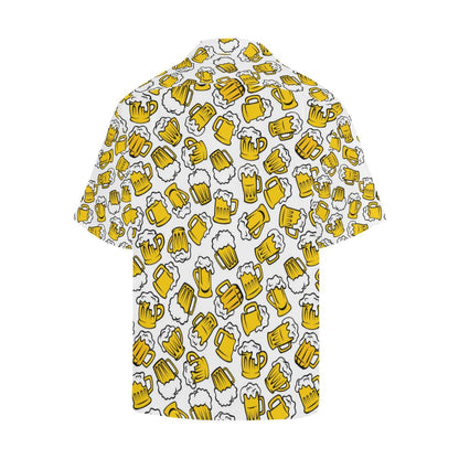 Beer Design Pattern Mens All Over Print Hawaiian Shirt