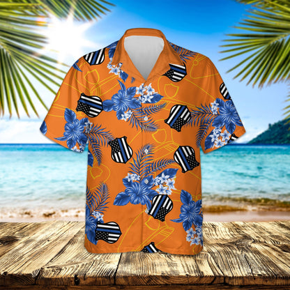 Thin Blue Line Hawaii Shirt POLICE SEAMLESS PATTERN HAWAIIAN SHIRT