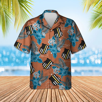 Thin Blue Line Hawaii Shirt POLICE SEAMLESS PATTERN HAWAIIAN SHIRT