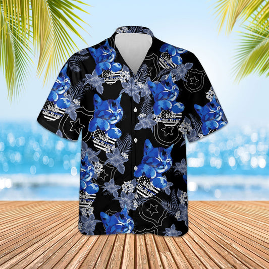 Thin Blue Line Hawaii Shirt POLICE SEAMLESS PATTERN HAWAIIAN SHIRT