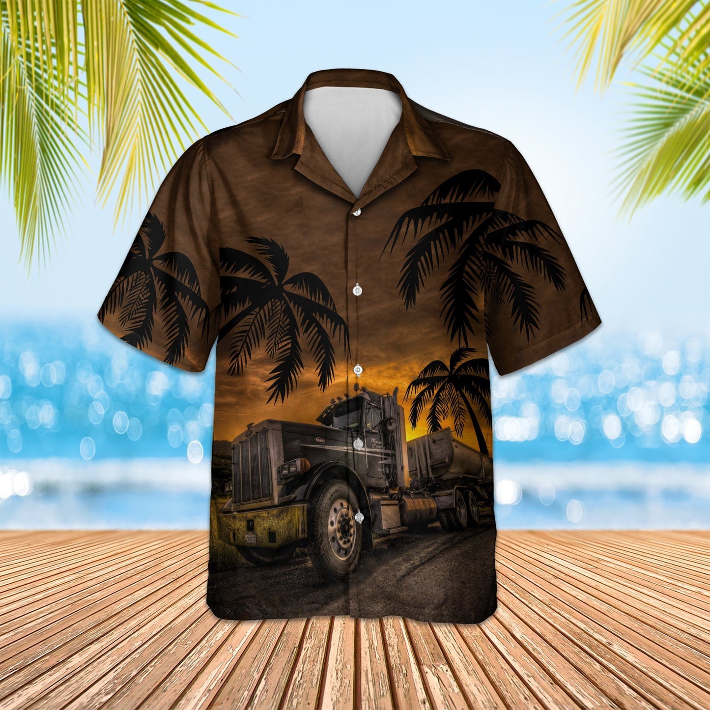 Trucker Hawaiian Shirt | Unique Beach Shirt Hawaiian