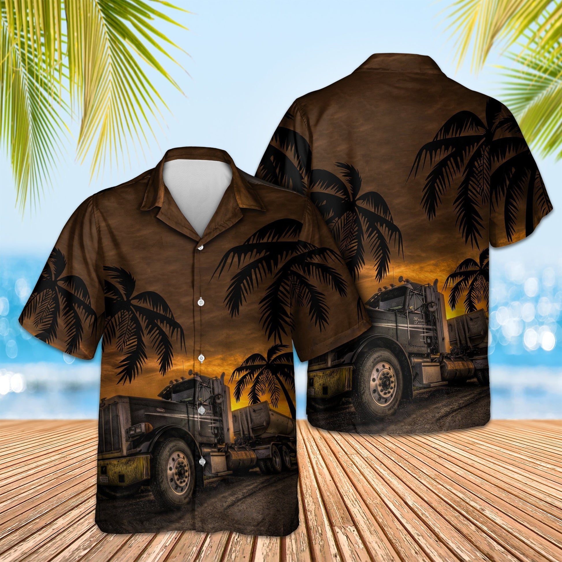 Trucker Hawaiian Shirt | Unique Beach Shirt Hawaiian