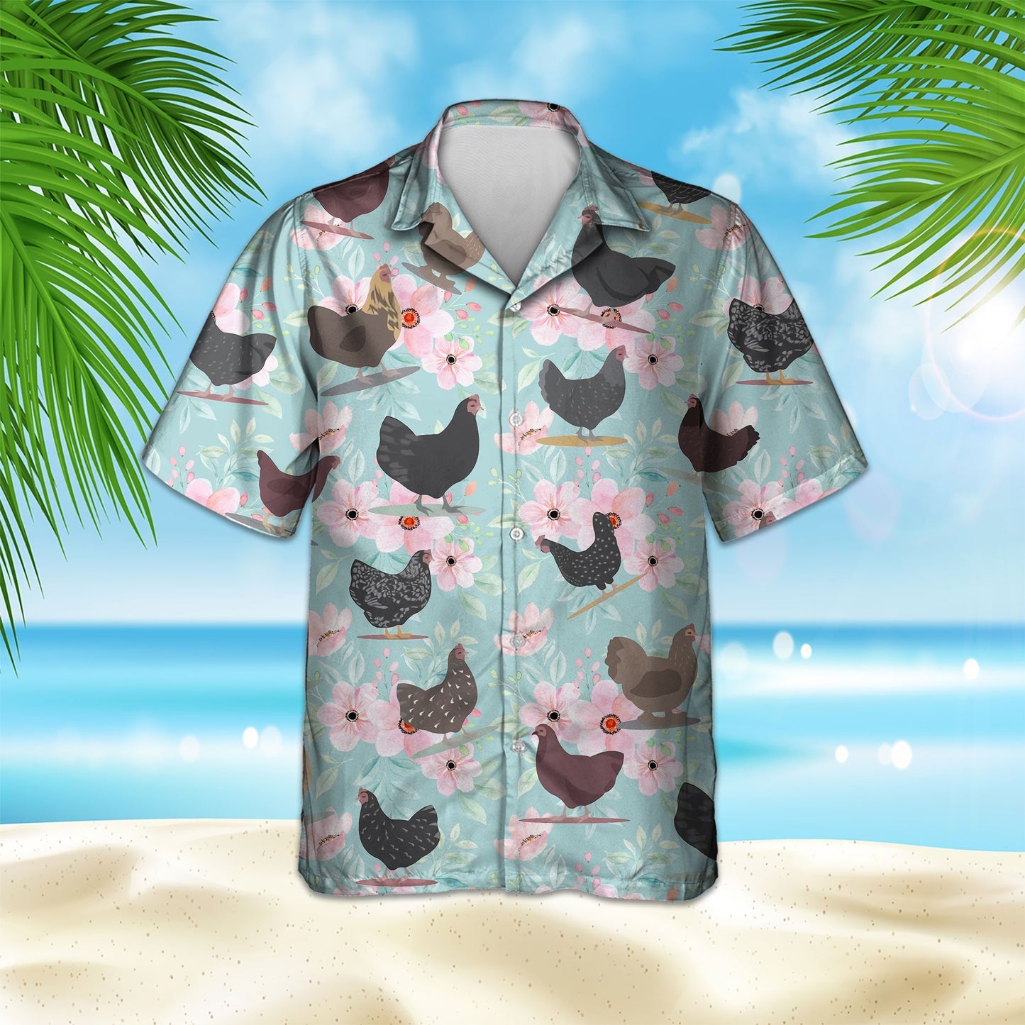 COLORFUL FLORAL CHICKEN HAWAIIAN SHIRT