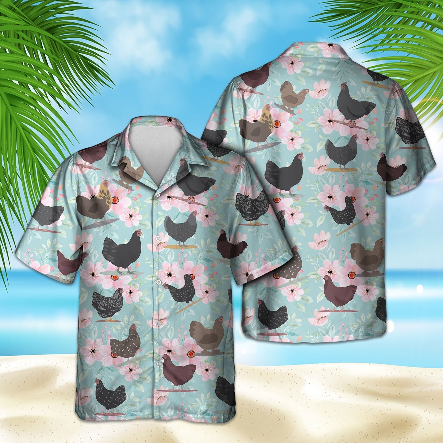 COLORFUL FLORAL CHICKEN HAWAIIAN SHIRT