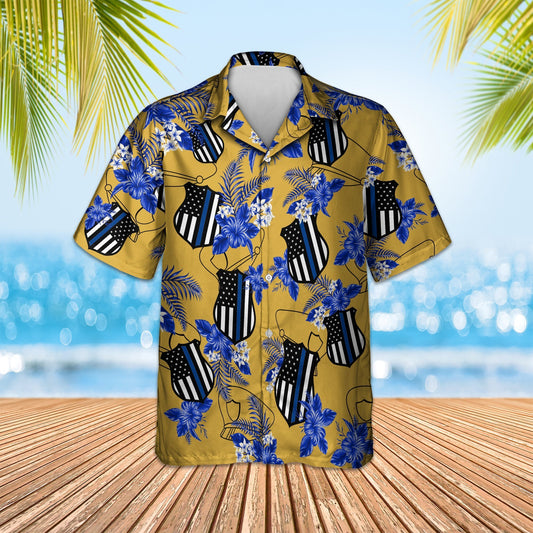 Thin Blue Line Hawaii Shirt POLICE SEAMLESS PATTERN HAWAIIAN SHIRT