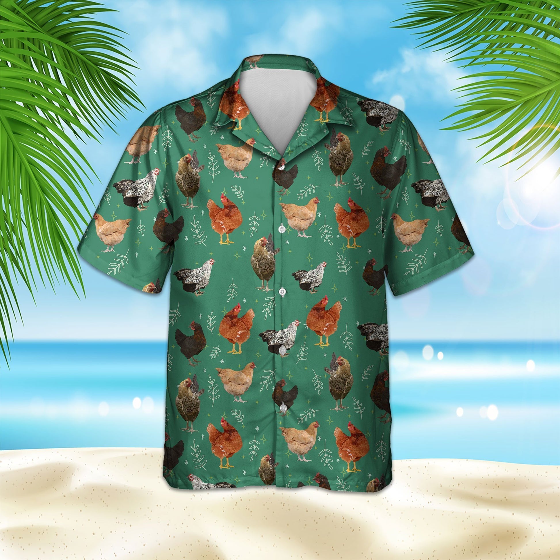 Chicken Pattern Hawaiian Shirt | Unique Beach Shirt Hawaiian