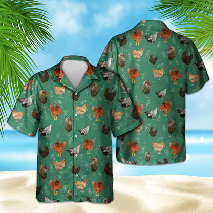 Chicken Pattern Hawaiian Shirt | Unique Beach Shirt Hawaiian