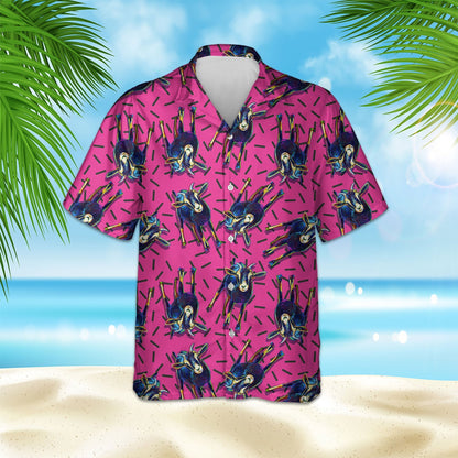 PINK GOAT PATTERN HAWAIIAN SHIRT