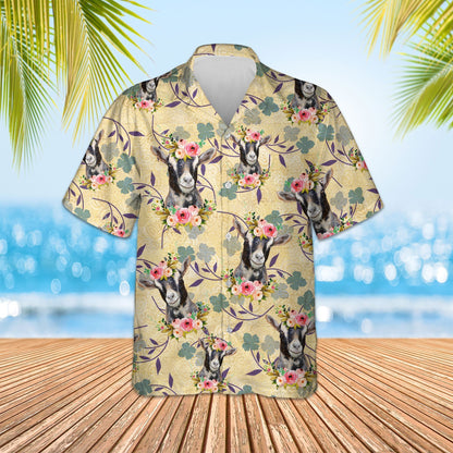 FLORAL VINTAGE GOAT HAWAIIAN SHIRT