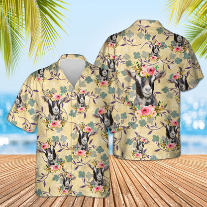 FLORAL VINTAGE GOAT HAWAIIAN SHIRT