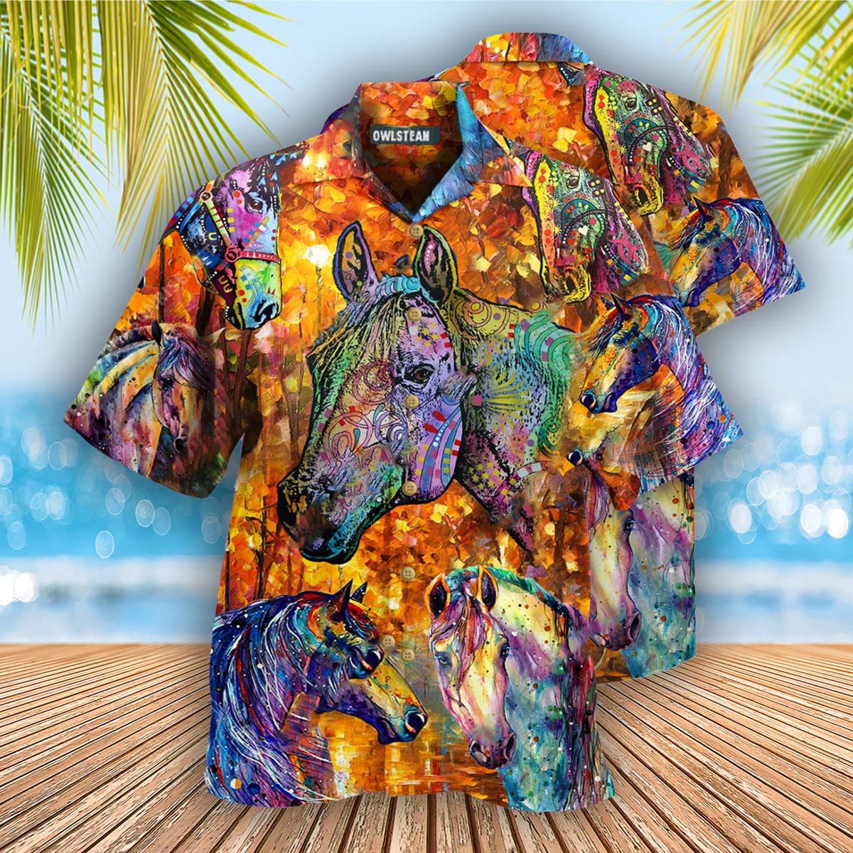 HORSE COLORFUL ART HAWAIIAN SHIRT