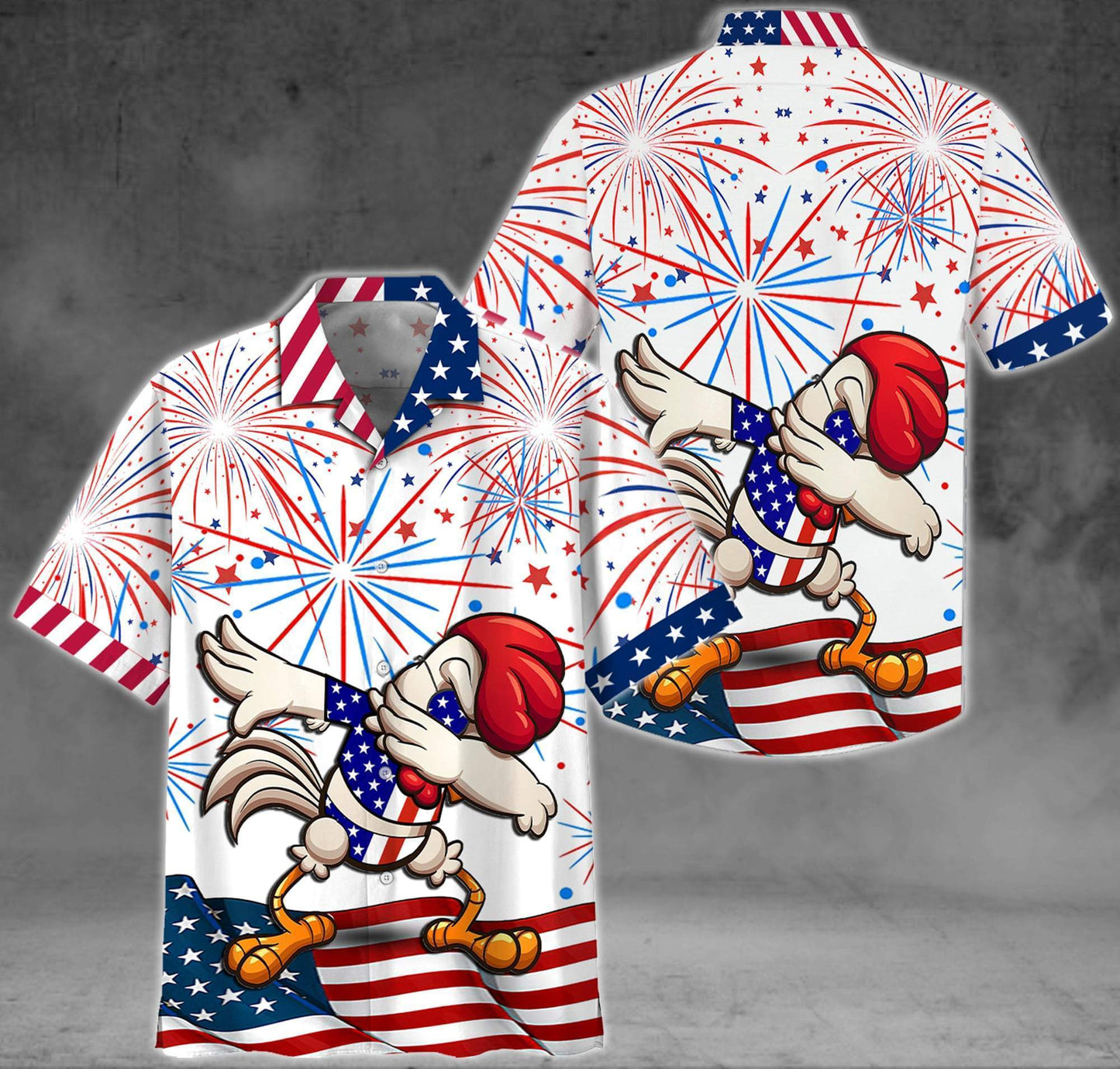 AMERICAN CARTOON CHICKEN HAWAIIAN SHIRT