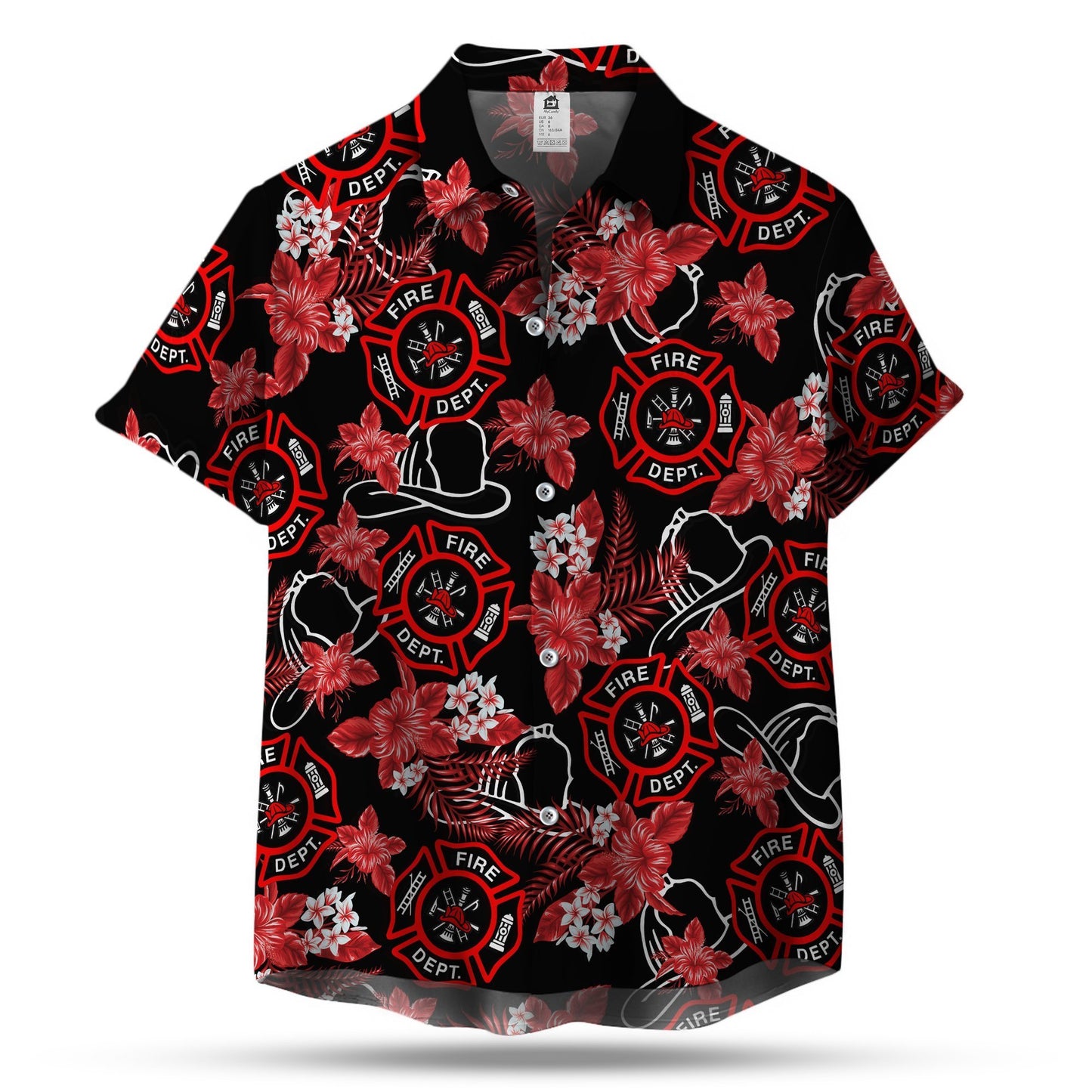 Firefighter Floral Hawaiian Shirt | Unique Beach Shirt Hawaiian