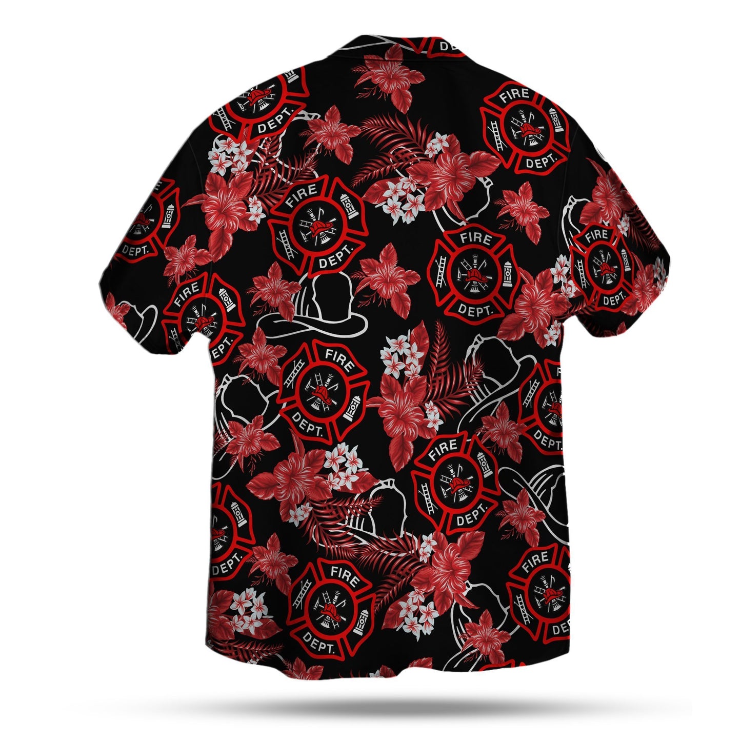 Firefighter Floral Hawaiian Shirt | Unique Beach Shirt Hawaiian