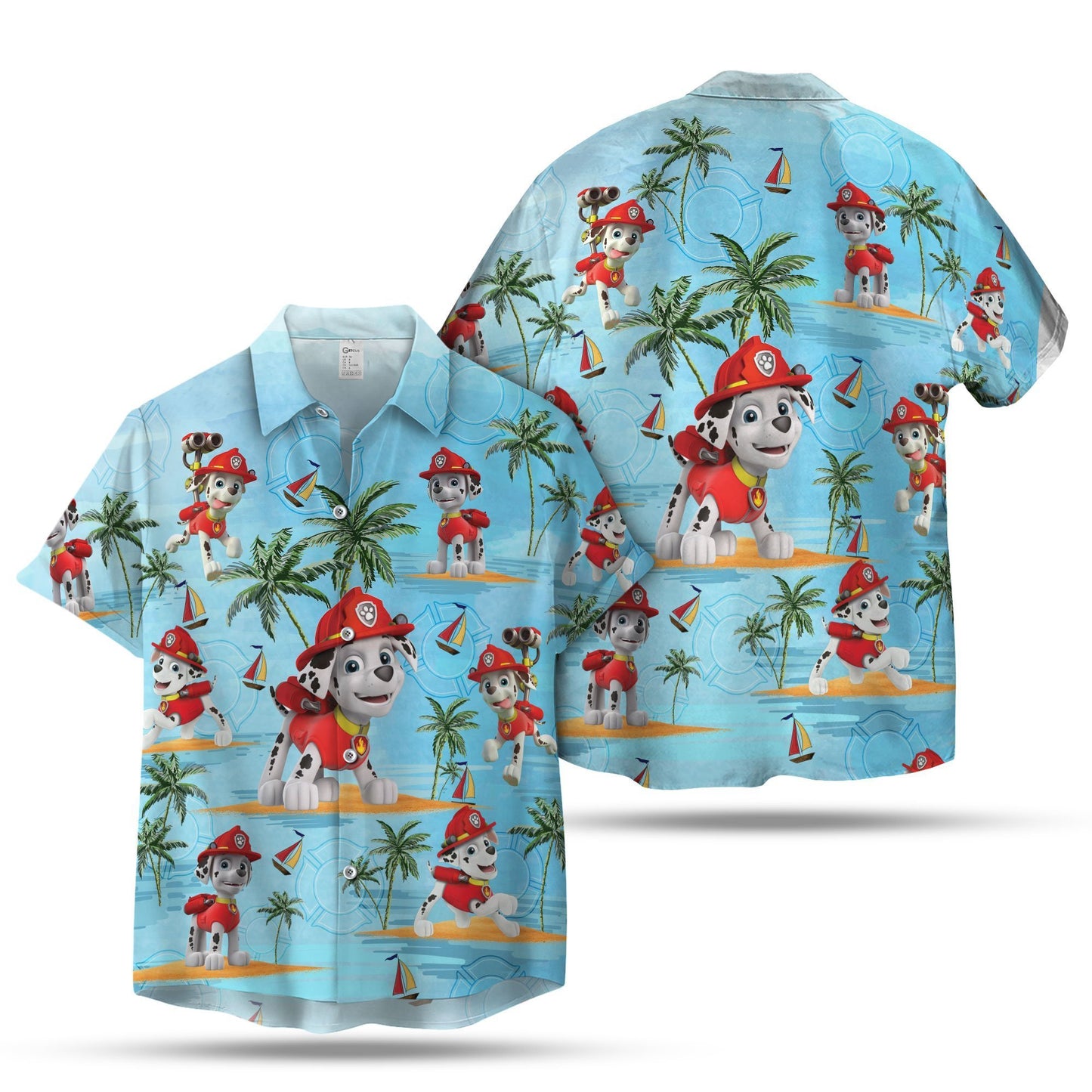 Firefighter Dalmatian Hawaiian Shirt | Unique Beach Shirt Hawaiian