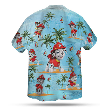 Firefighter Dalmatian Hawaiian Shirt | Unique Beach Shirt Hawaiian