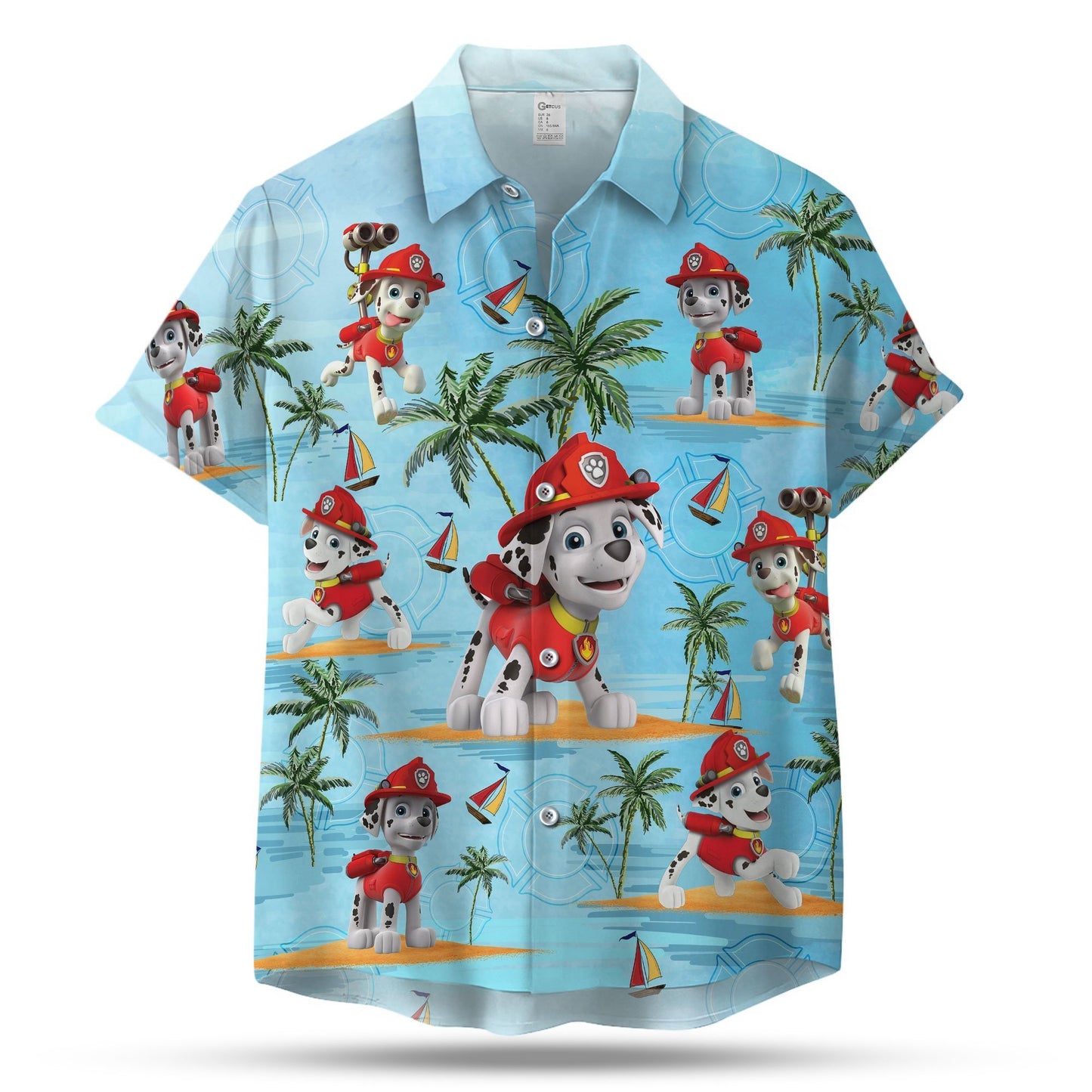 Firefighter Dalmatian Hawaiian Shirt | Unique Beach Shirt Hawaiian