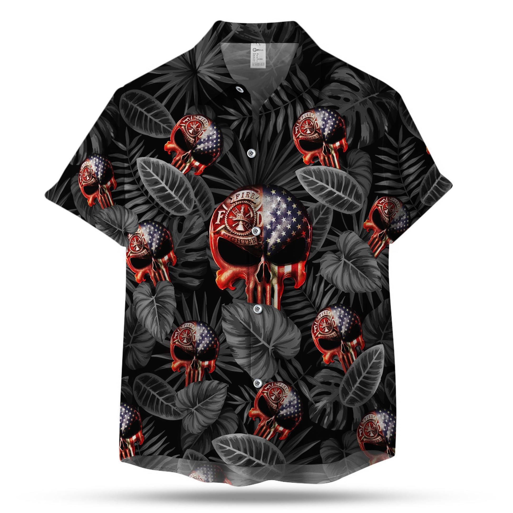 Firefighter Skull Hawaiian Shirt | Unique Beach Shirt Hawaiian