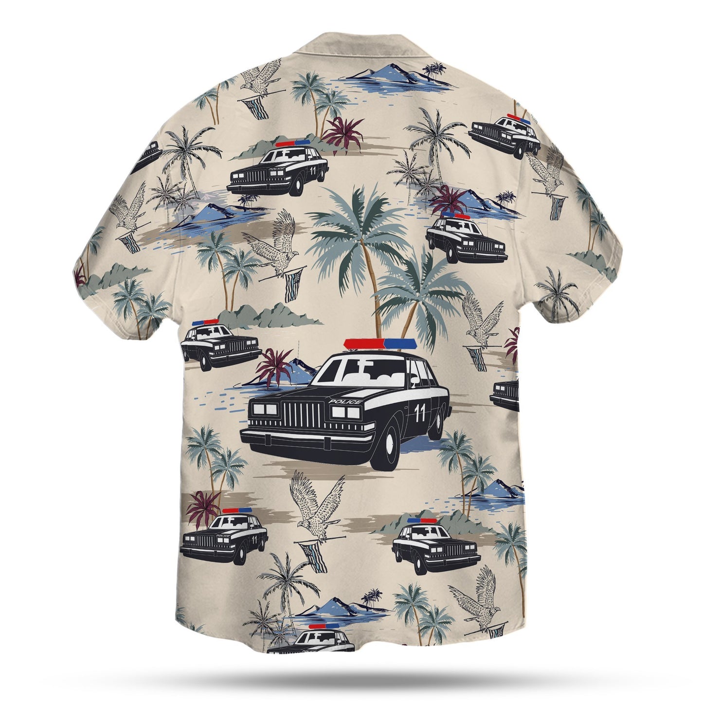 Thin Blue Line Hawaii Shirt POLICE CARS SEAMLESS PATTERN HAWAIIAN SHIRT