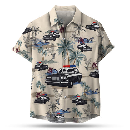 Thin Blue Line Hawaii Shirt POLICE CARS SEAMLESS PATTERN HAWAIIAN SHIRT