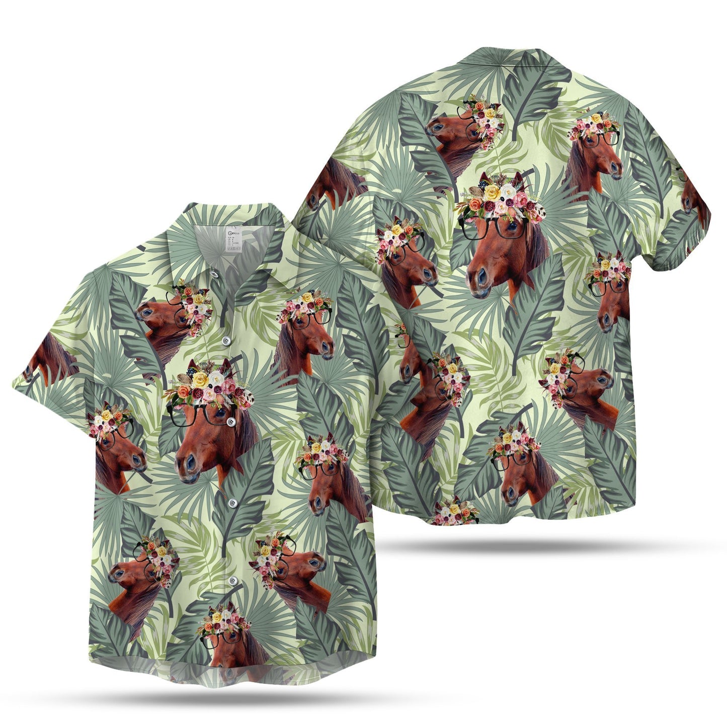 Horse Leafy Hawaiian Shirt | Unique Beach Shirt Hawaiian